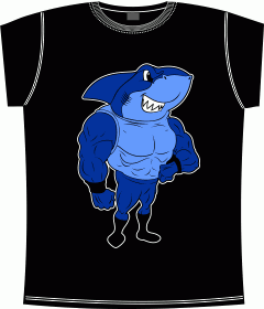 Прикольные футболки: shark bodybuilder black
